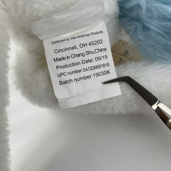 Inter-American Products White Unicorn 20" Plush Hook & Loop Hooves Rainbow Heart - Picture 5 of 5